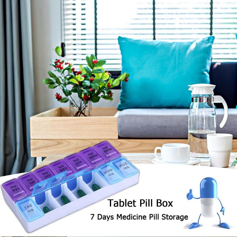 14-Grid Weekly Medicine Organizer Pill Box by HitMyNeed