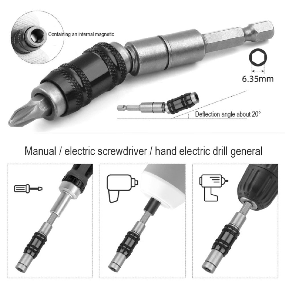 1/4" Hex Magnetic Pivot Screwdriver Bit Holder 90mm by HitMyNeed
