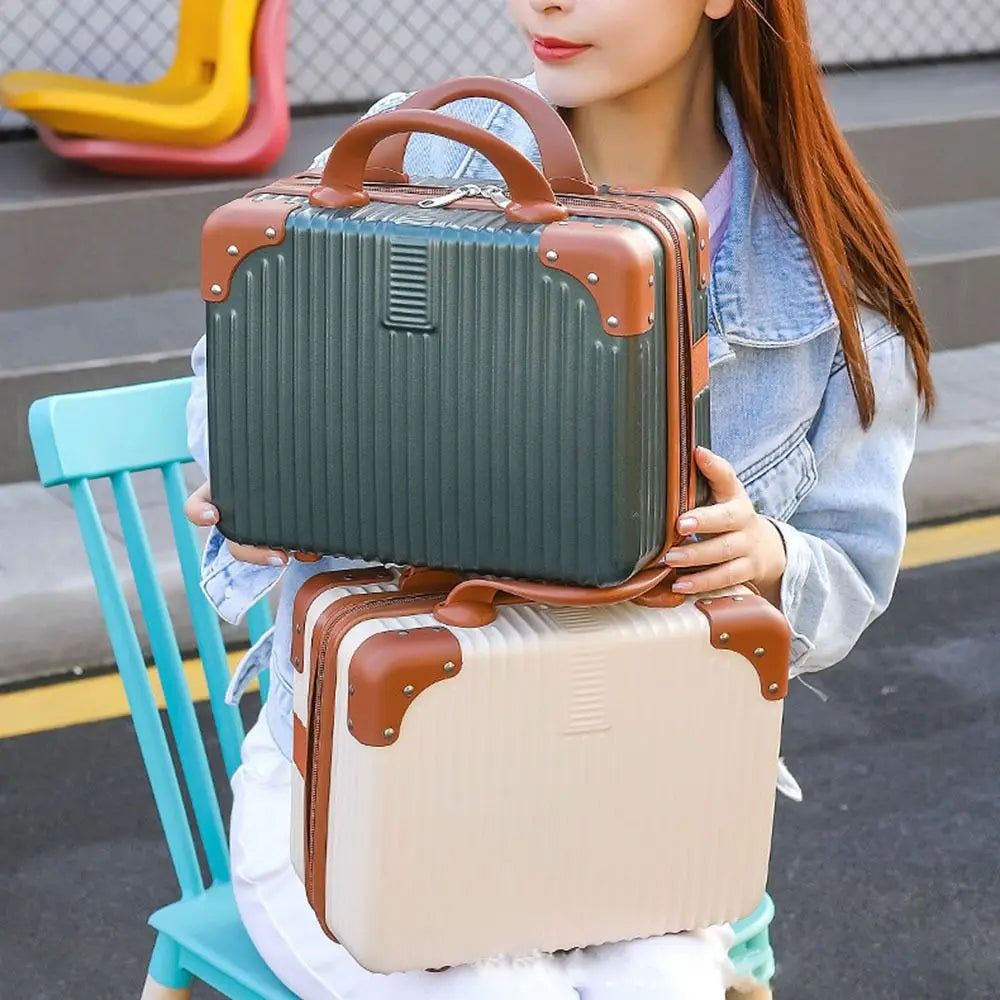 14 inch Mini Travel Makeup Suitcase with Lock by HitMyNeed