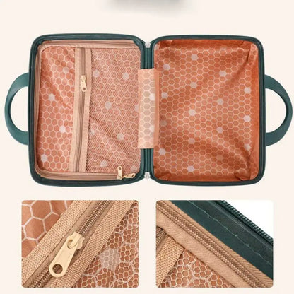 14 inch Mini Travel Makeup Suitcase with Lock by HitMyNeed