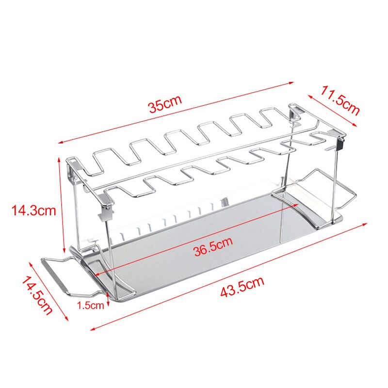 14-Slot Stainless Steel Chicken Leg Grill Rack Set by HitMyNeed
