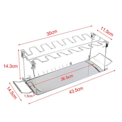 14-Slot Stainless Steel Chicken Leg Grill Rack Set by HitMyNeed
