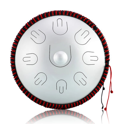 14" Steel Tongue Drum D Minor 9-Note with Mallets by HitMyNeed