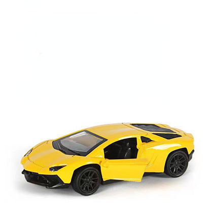 1:43 Diecast Alloy Sports Car Model with Pull-Back yellow-car-opp-bag by HitMyNeed