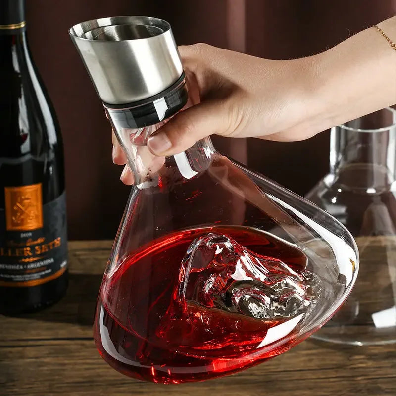 1.5L Lead-Free Crystal Wine Decanter Iceberg Design
