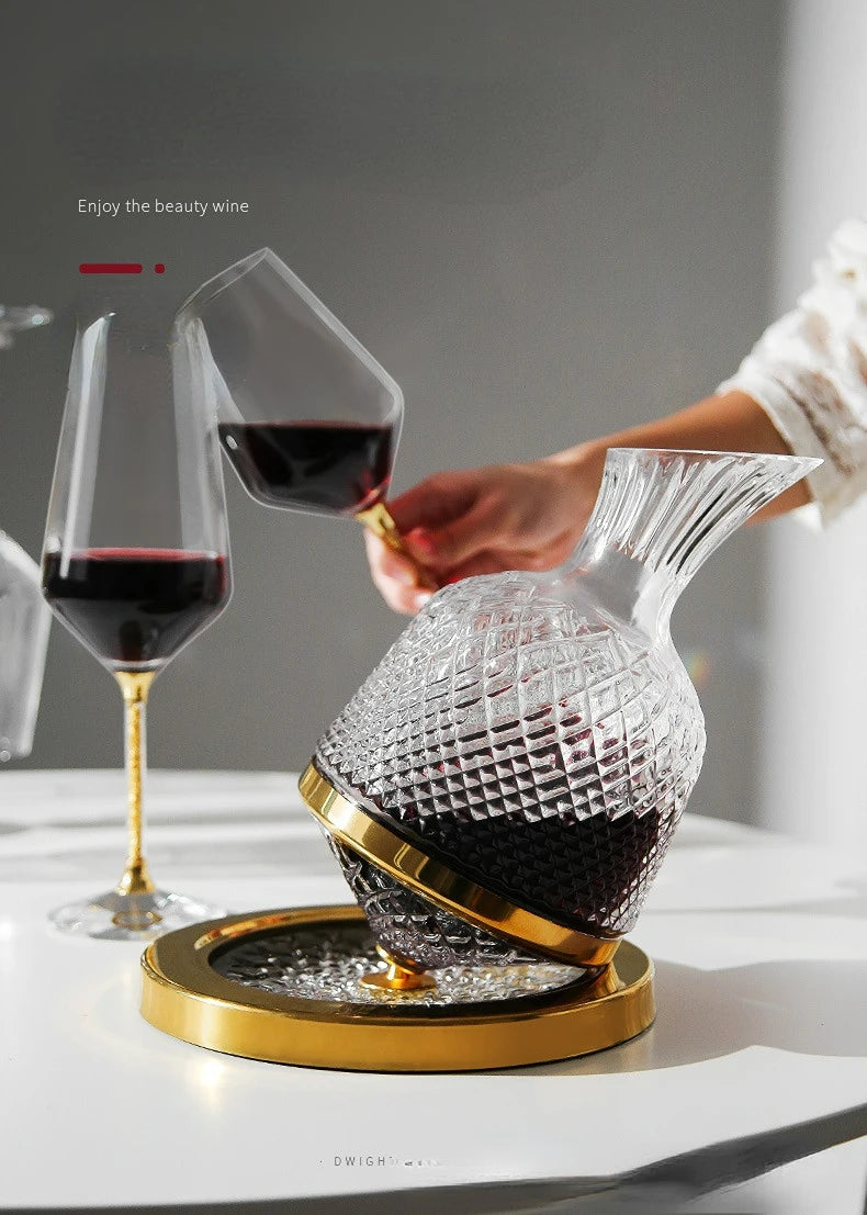 360 Rotating Crystal Wine Decanter 1500ml