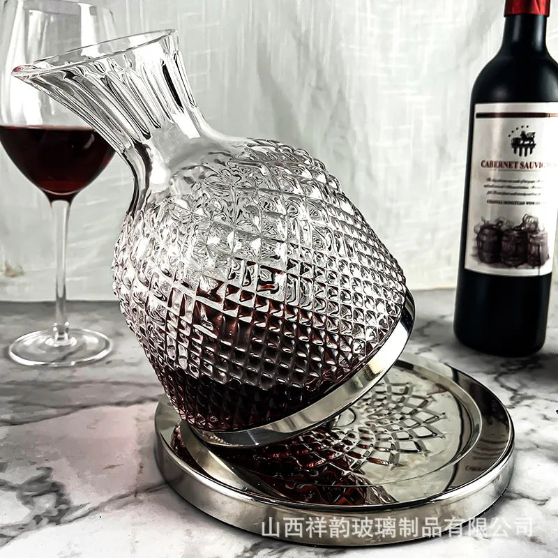 360 Rotating Crystal Wine Decanter 1500ml