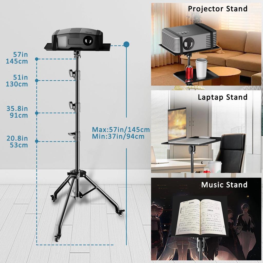 145cm Adjustable Projector & Laptop Tripod Stand Desk by HitMyNeed