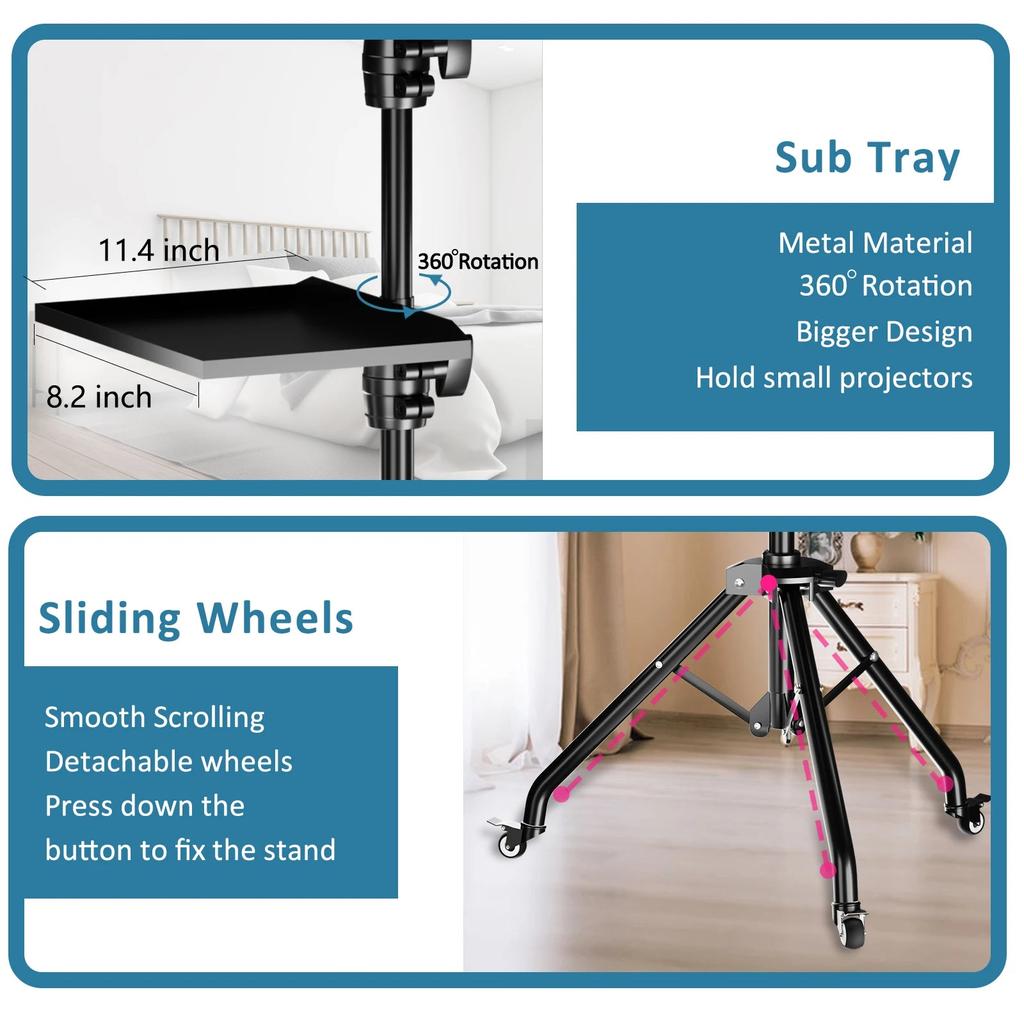 145cm Adjustable Projector & Laptop Tripod Stand Desk by HitMyNeed