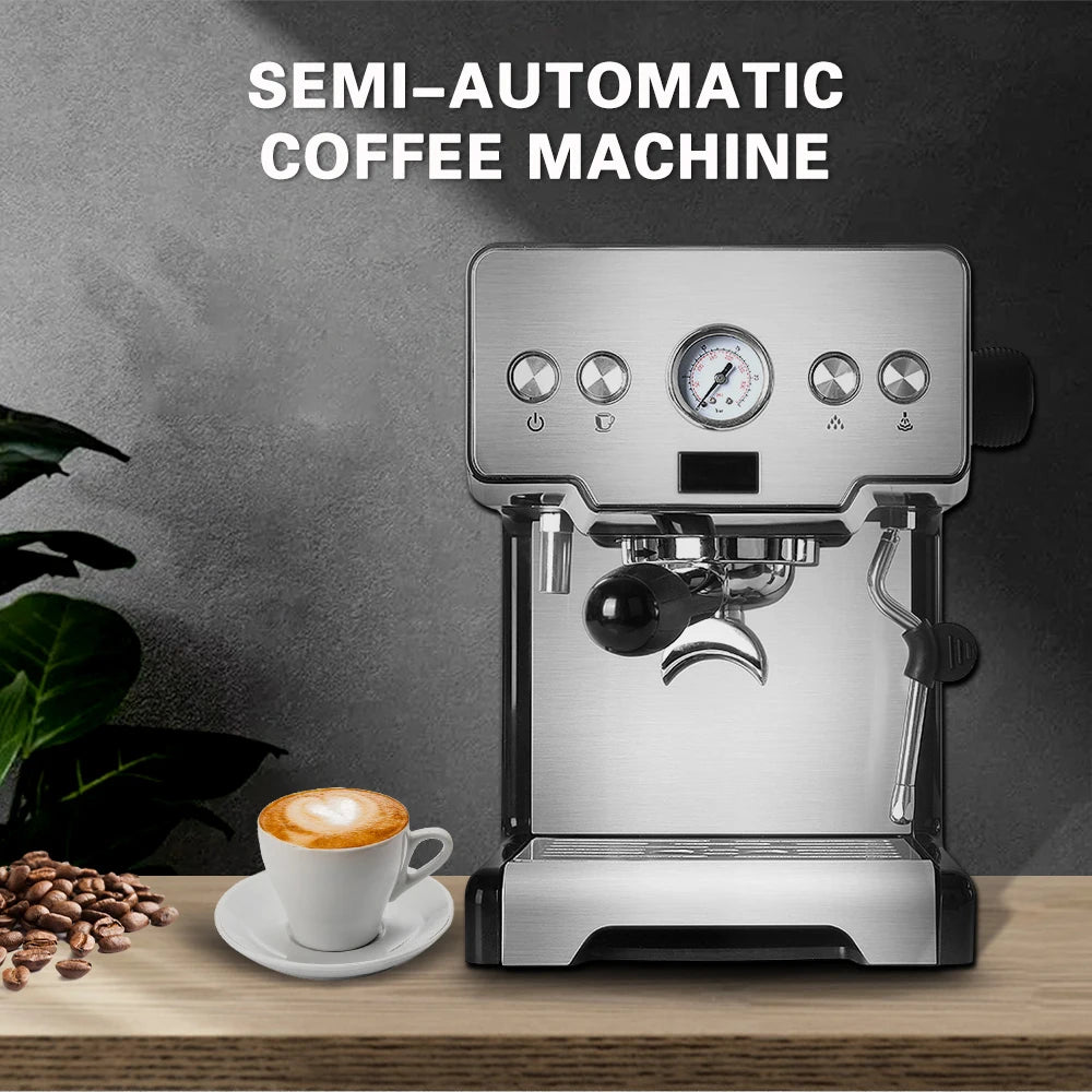 15 Bar Semi-Automatic Espresso Machine for Home by HitMyNeed