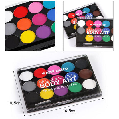 15-Color Washable Face and Body Paint Palette by HitMyNeed