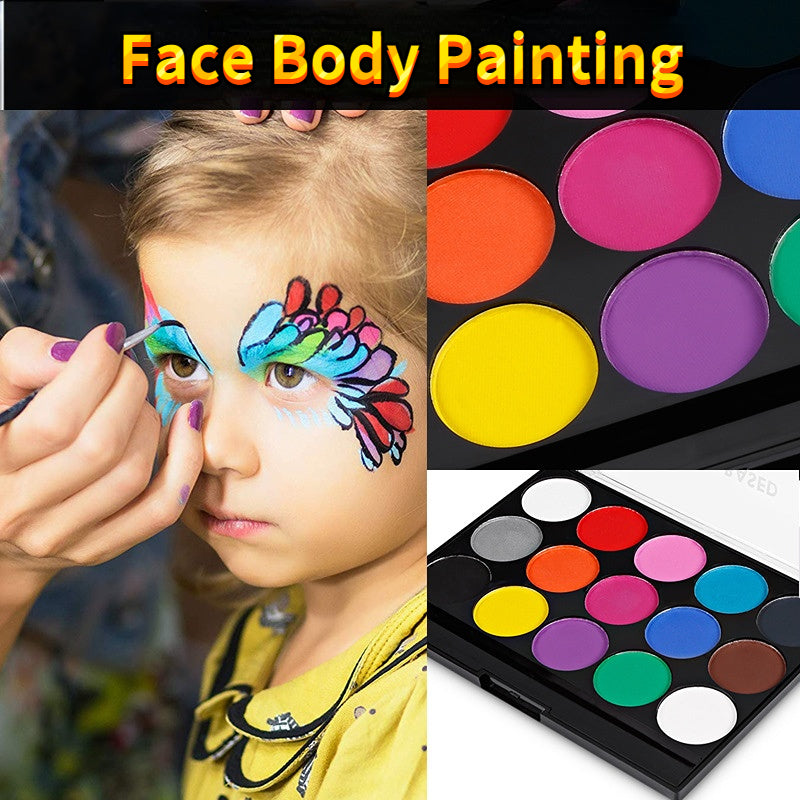 15-Color Washable Face and Body Paint Palette by HitMyNeed