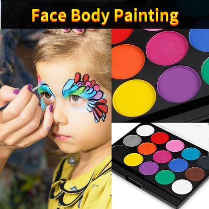 15-Color Washable Face and Body Paint Palette by HitMyNeed
