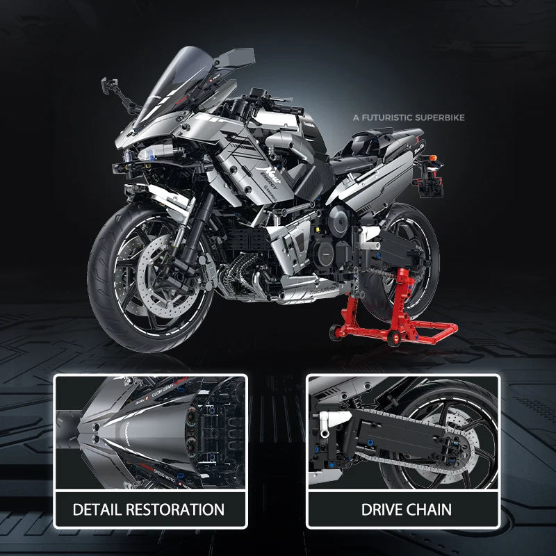 1:5 Racing Motorbike MOC Building Set 2156pcs by HitMyNeed