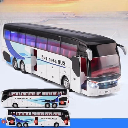 1:50 Diecast Bus Toy with Pull-Back, Lights & Sound business-bus by HitMyNeed