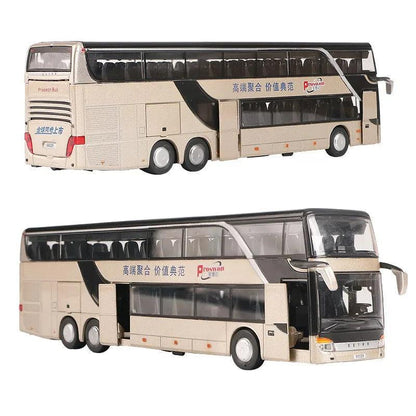 1:50 Diecast Bus Toy with Pull-Back, Lights & Sound dark-khaki by HitMyNeed