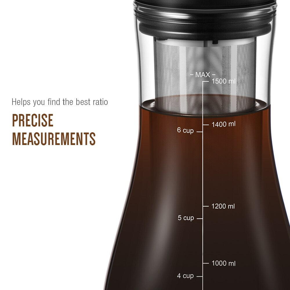 1500ml Borosilicate Glass Cold Brew Coffee Maker by HitMyNeed