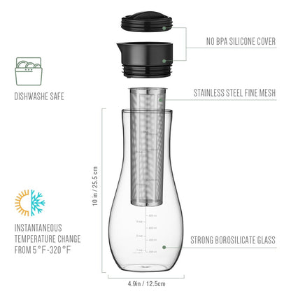 1500ml Borosilicate Glass Cold Brew Coffee Maker by HitMyNeed
