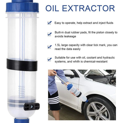 1500ml Oil Syringe Pump Liquid Extractor for Vehicles by HitMyNeed