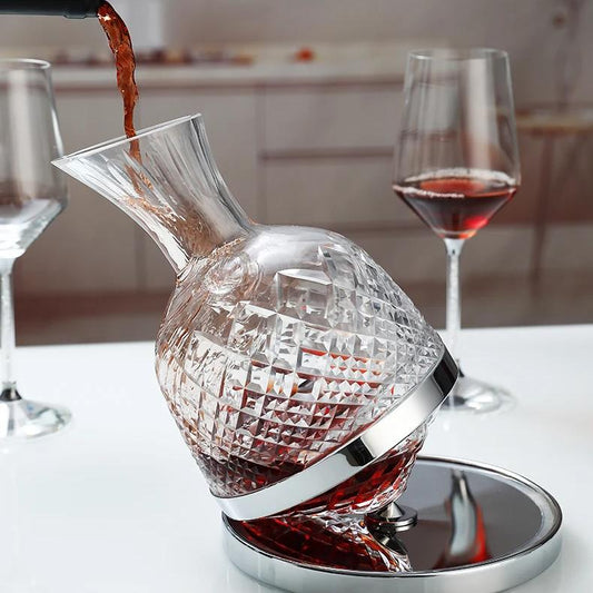 1500ml Rotating Crystal Wine Decanter and Aerator by HitMyNeed