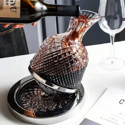 1500ml Rotating Crystal Wine Decanter and Aerator by HitMyNeed