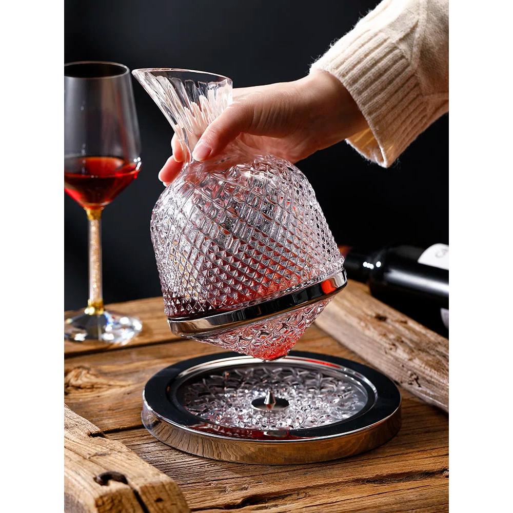 1500ml Rotating Crystal Wine Decanter and Aerator by HitMyNeed