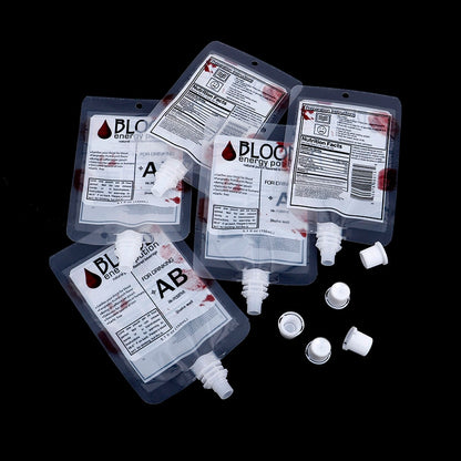 150ml Blood Bag Drink Pouches Set (10 Pack) by HitMyNeed