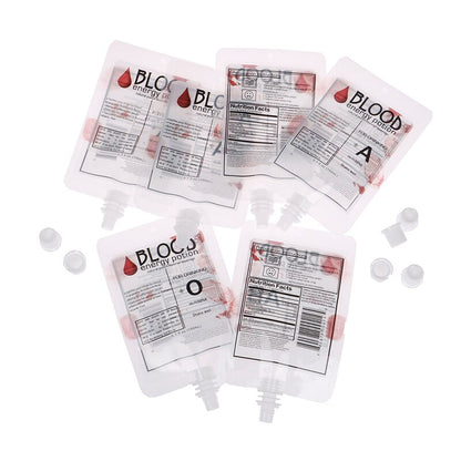 150ml Blood Bag Drink Pouches Set (10 Pack) by HitMyNeed