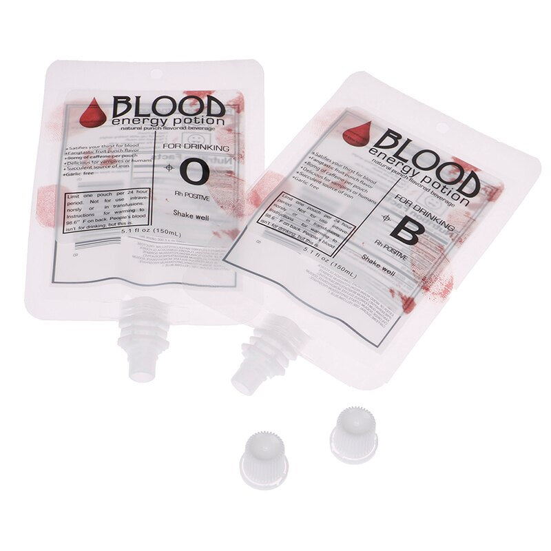 150ml Blood Bag Drink Pouches Set (10 Pack) by HitMyNeed