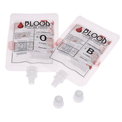 150ml Blood Bag Drink Pouches Set (10 Pack) by HitMyNeed