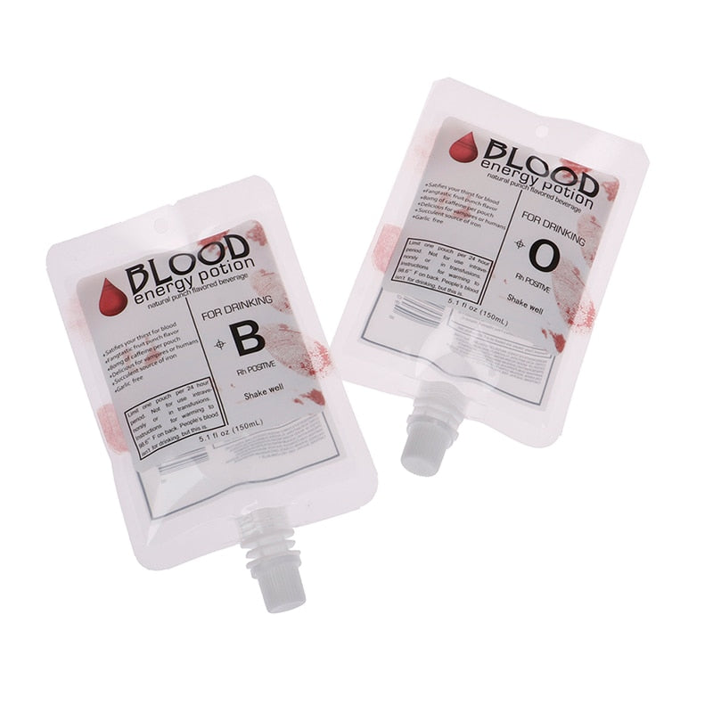 150ml Blood Bag Drink Pouches Set (10 Pack) by HitMyNeed