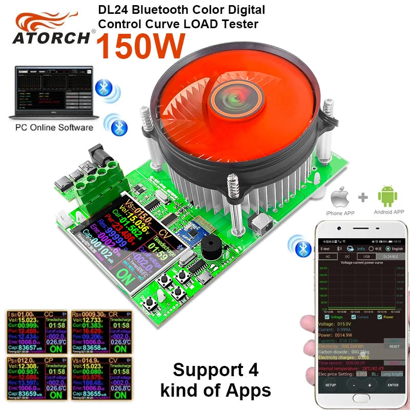 150W 20A Electronic Load Tester for Battery Capacity, DC & USB by HitMyNeed