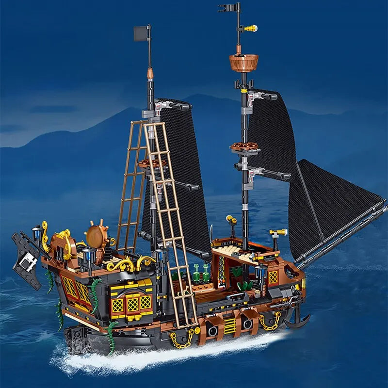 1,328pcs Pirate Storm Ship Micro Building Block Set by HitMyNeed