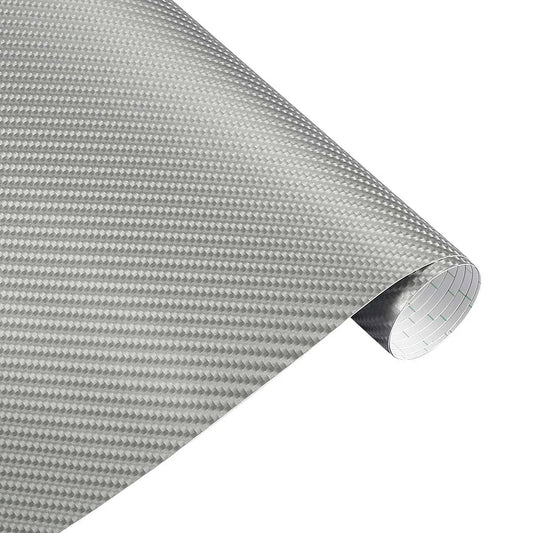 152x200cm 4D Carbon Fiber Car Wrap Vinyl Film silver by HitMyNeed