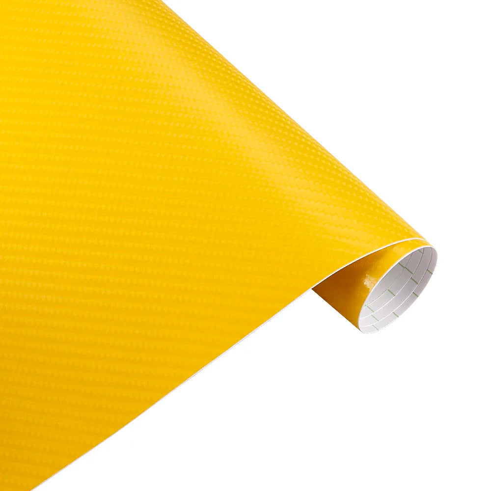 152x200cm 4D Carbon Fiber Car Wrap Vinyl Film yellow by HitMyNeed