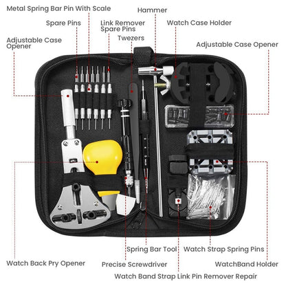 153-Piece Watch Repair Tool Kit with Storage Bag by HitMyNeed
