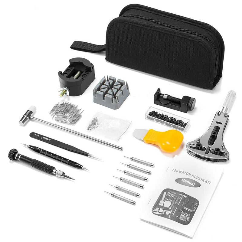 153-Piece Watch Repair Tool Kit with Storage Bag by HitMyNeed