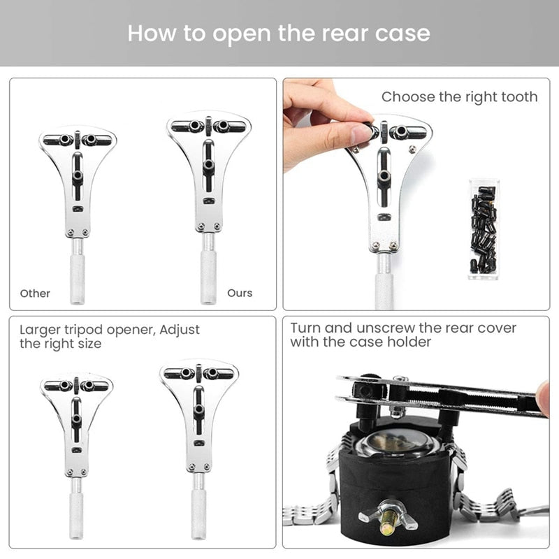153-Piece Watch Repair Tool Kit with Storage Bag by HitMyNeed