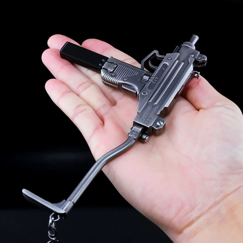 15cm Alloy Mini UZI Model Gun Keychain Pendant by HitMyNeed