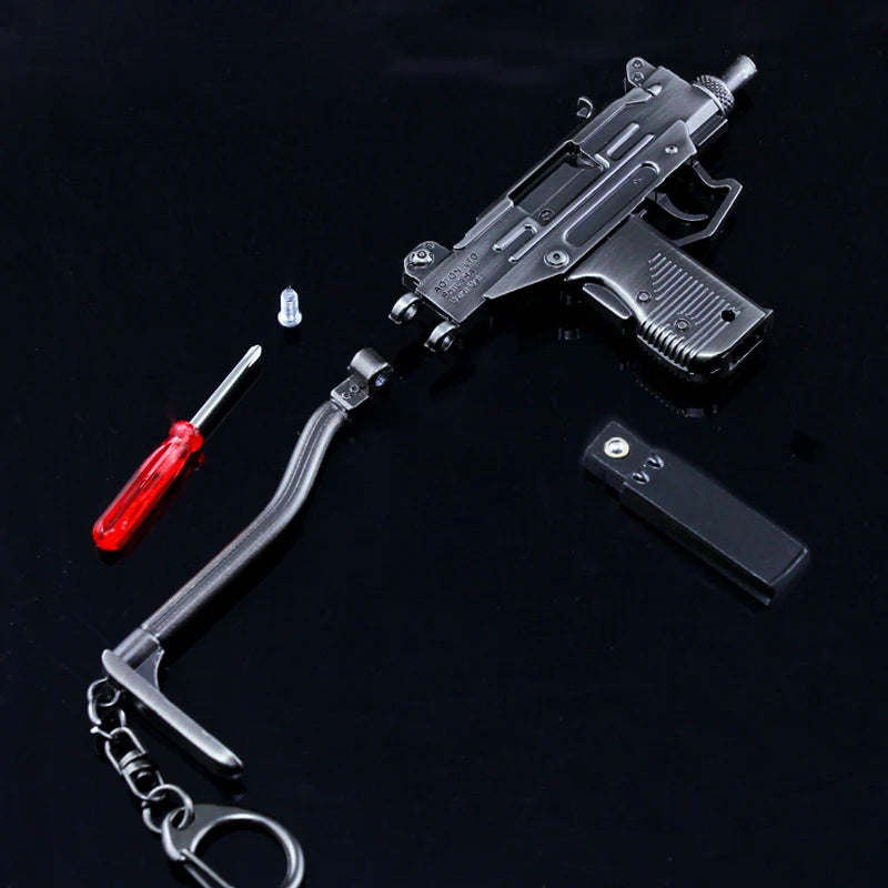 15cm Alloy Mini UZI Model Gun Keychain Pendant by HitMyNeed