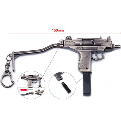 15cm Alloy Mini UZI Model Gun Keychain Pendant by HitMyNeed