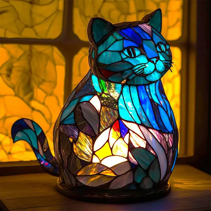 15cm Animal Resin Stained Glass Table Lamp Ornament by HitMyNeed