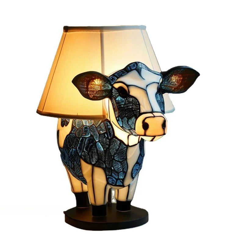 15cm Animal Resin Stained Glass Table Lamp Ornament a1 by HitMyNeed