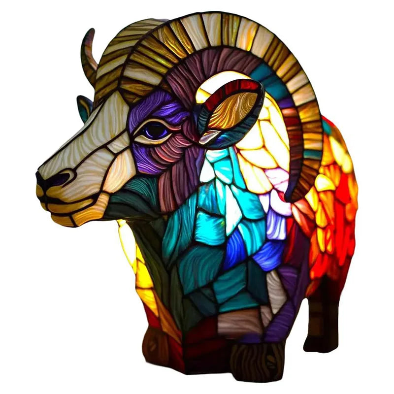 15cm Animal Resin Stained Glass Table Lamp Ornament a12 by HitMyNeed