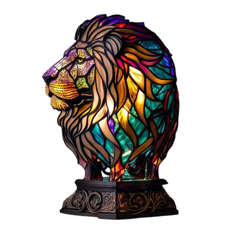 15cm Animal Resin Stained Glass Table Lamp Ornament a14 by HitMyNeed