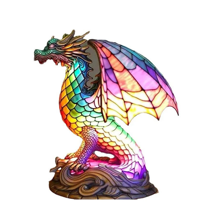 15cm Animal Resin Stained Glass Table Lamp Ornament a4 by HitMyNeed