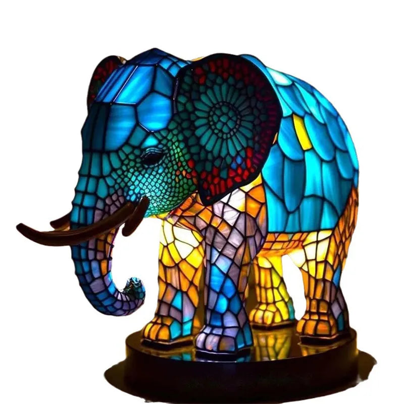 15cm Animal Resin Stained Glass Table Lamp Ornament a5 by HitMyNeed