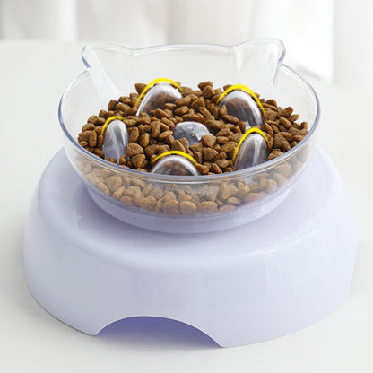 15° Raised Slow Feeder Cat Bowl with Stand by HitMyNeed