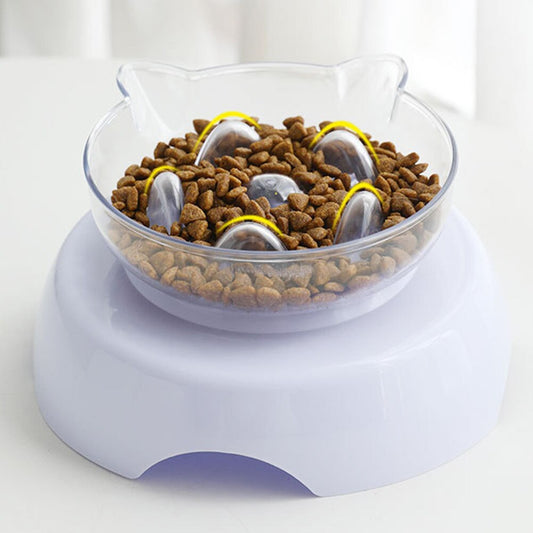 15° Raised Slow Feeder Cat Bowl with Stand by HitMyNeed