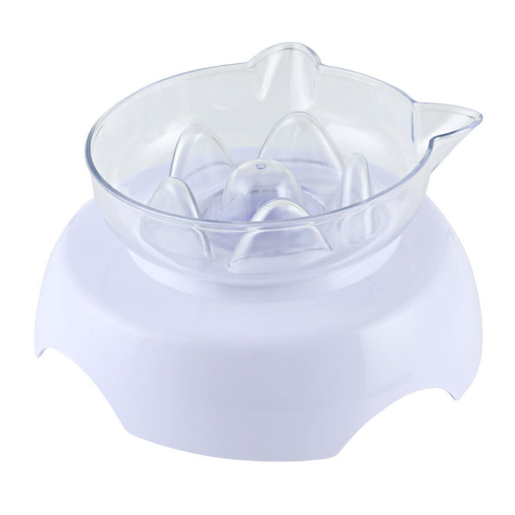 15° Raised Slow Feeder Cat Bowl with Stand by HitMyNeed